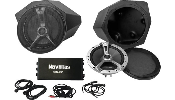 Navatlas Under Dash Kick Pod System Speaker Kit for Can-Am - 6-1/2" - X3