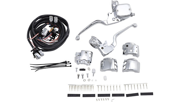 Drag Specialties Handlebar Mechanical Clutch Control Kit: Harley-Davidson Models - Chrome