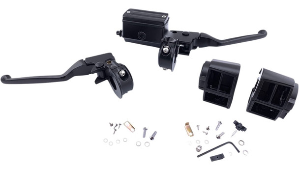 Drag Specialties Handlebar Mechanical/Hydraulic Control Kit: Harley-Davidson Models - Black