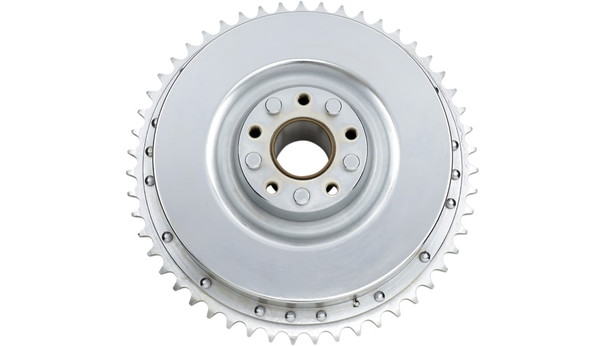 Drag Specialties Brake Drum with Sprocket: 1967-1972 Harley-Davidson Glide Models - Chrome