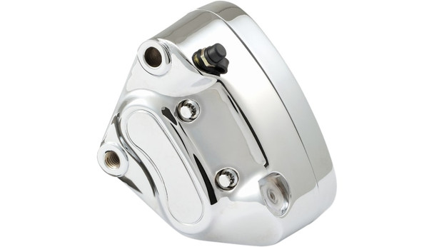 Drag Specialties Front/Left 4-Piston Brake Caliper: 2000-2007 Harley-Davidson Models - Chrome