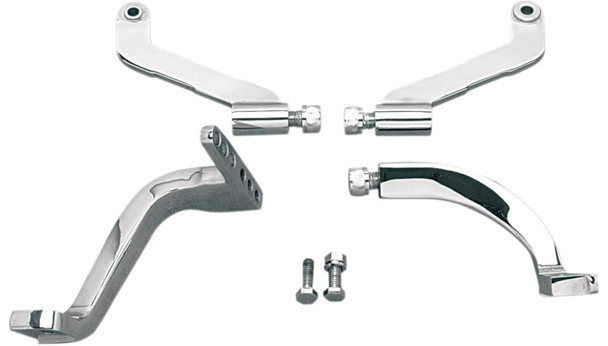 Drag Specialties Driver Floorboard Mounting Brackets: 1980-2008 Harley-Davidson FL Models - Chrome