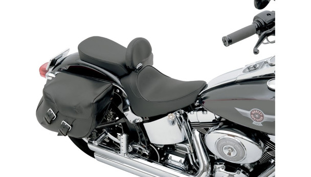 Drag Specialties Wide Solo Rear Seat: 2000-2006 Harley-Davidson Softail Models - Black - Smooth