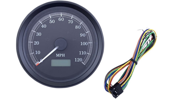 Drag Specialties 3-3/8" Programmable Electronic Speedometer: Harley-Davidson Models - Universal Fit - Black