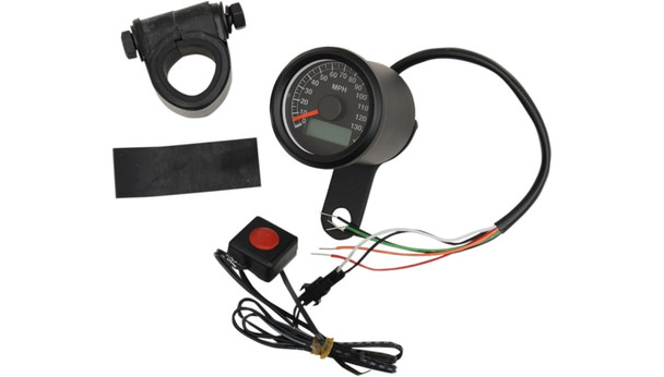 Drag Specialties Programmable Mini Electronic 1.87" MPH Speedometer with Odometer/Tripmeter: 1986-2003 Harley-Davidson Models