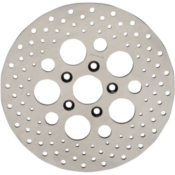 Drag Specialties 11.5" Stainless Steel Drilled Rear Brake Rotor: 1979-1991 Harley-Davidson Models