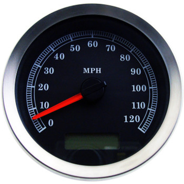 Drag Specialties 4 Programmable Electronic Speedometer: 2004-2013 Harley-Davidson Models - Black - 120 mph