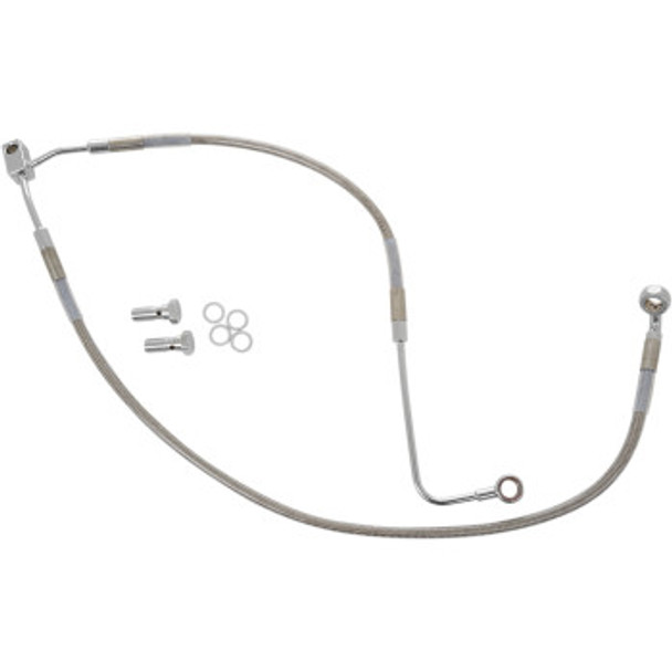 Drag Specialties Front (Lower/Upper) Brake Line Kit: 2012-2013 Harley-Davidson Blackline Models - Stainless Steel