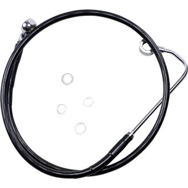 Drag Specialties Extended Length Front Brake Line Kit: 2012-2013 Harley-Davidson Blackline Models - Black - +10"