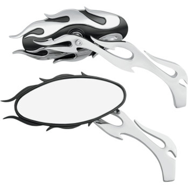 Drag Specialties Flame Oval Mirrors