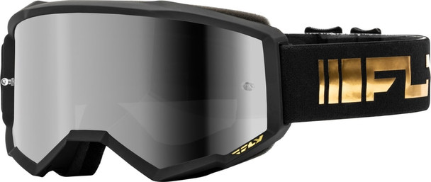 Fly Racing Zone Goggle - 2024 Model - Black/Gold - Silver Mirror/Smoke Lens
