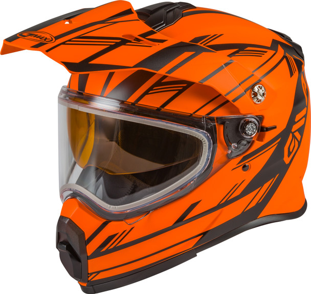 GMAX AT-21S Helmet - Epic - Dual Lens Shield Models - Matte Neon Orange/Black - Size Large - [Blemish]