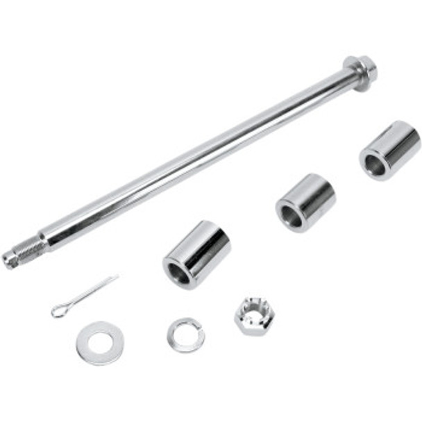 Drag Specialties Front Axle Kit: 2000-2005 Harley-Davidson FX Models - Chrome