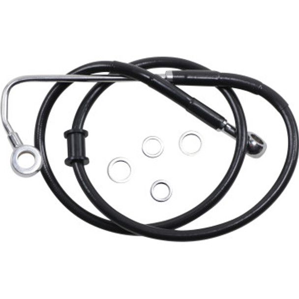 Drag Specialties Brake Line Kit: 2015-2017 Harley-Davidson Heritage Models - Front (Upper) - Black