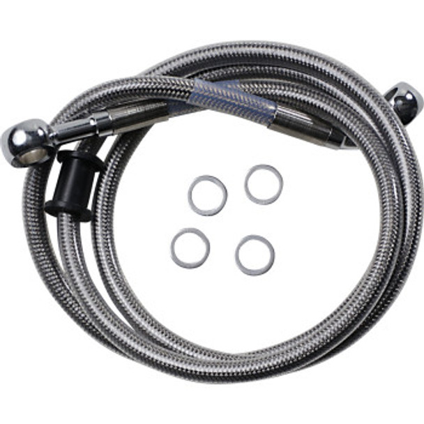 Drag Specialties Brake Line Kit: 2018-2022 Harley-Davidson Softail Models - Stainless Steel - Front (Upper)