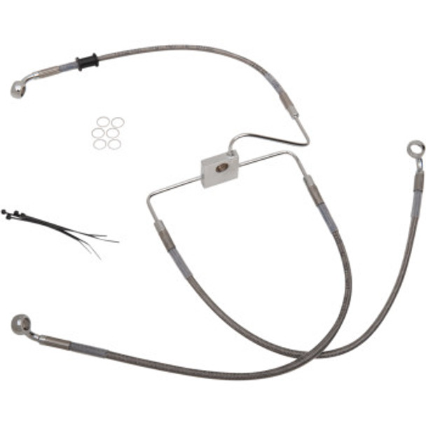 Drag Specialties Brake Line Kit: 2016-2020 Harley-Davidson 1200 Models - Stainless Steel - Front (Upper)