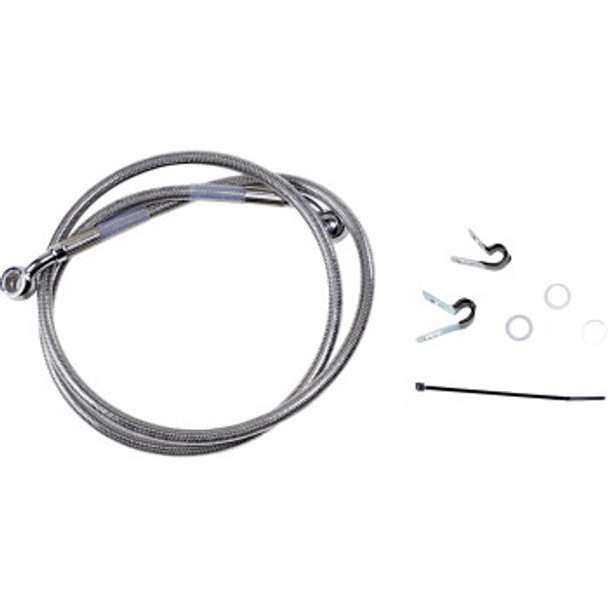 Drag Specialties Extended Length Front Brake Line Kit: 1999-2007 Harley-Davidson Softail Models - Stainless Steel - +6"