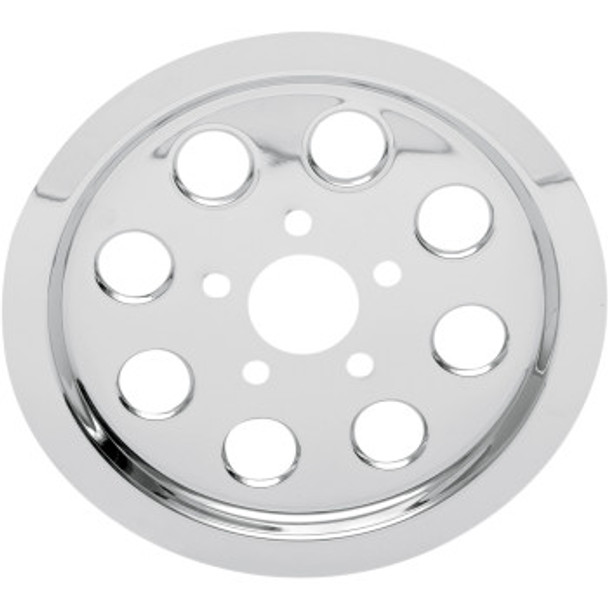 Drag Specialties Outer Rear Pulley Insert: 1991-2003 Harley-Davidson XL Models - Chrome