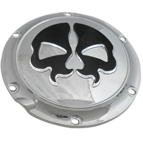 Drag Specialties Split Skull Derby Cover: 2004-2022 Harley-Davidson XL Models - 6 Hole