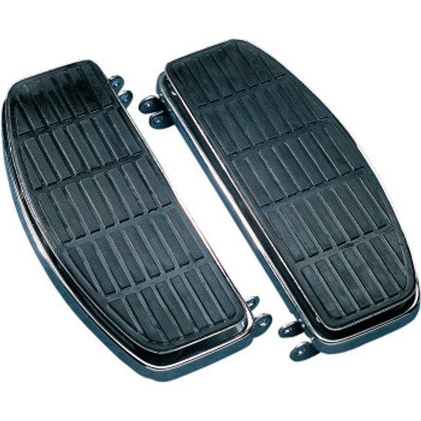 Drag Specialties Floorboards w/ Damper: 1966-1984 Harley-Davidson FL/FX Models - Black/Chrome