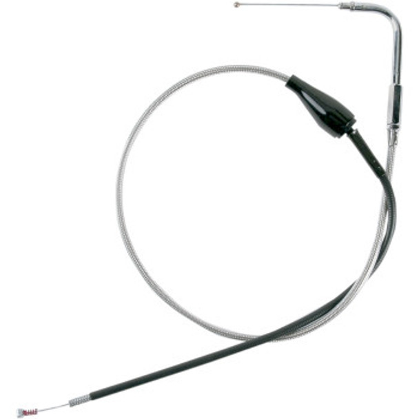 Drag Specialties Stainless Braided Idle Cable: 1996-2007 Harley-Davidson FL Models - 38.87"