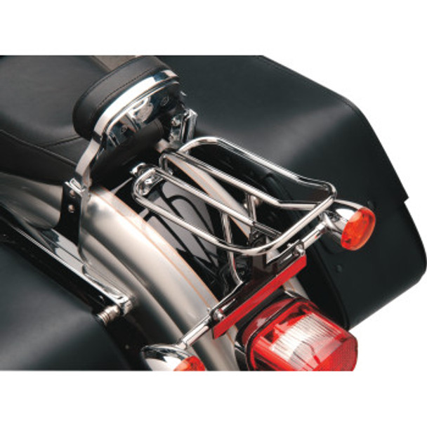 Drag Specialties Fender Luggage Rack: 1991-2005 Harley-Davidson FX Models - Chrome