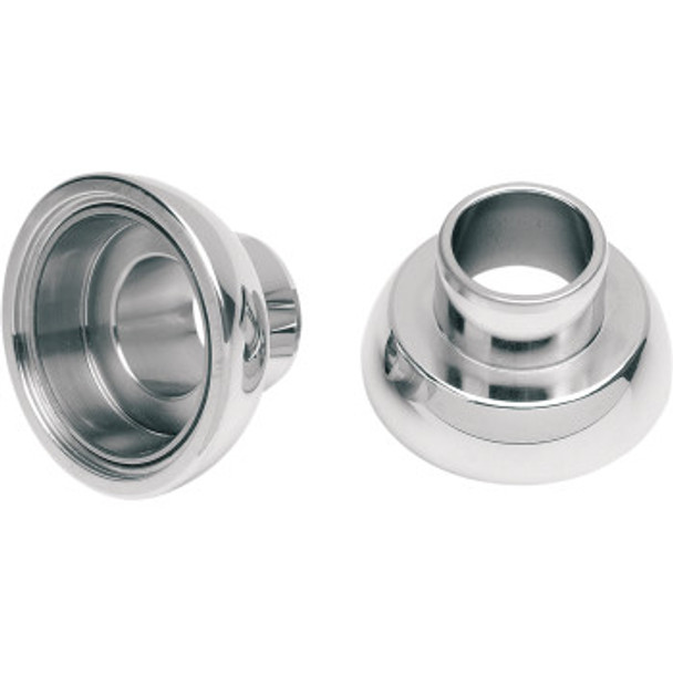 Drag Specialties Neck Post Bearing Cups w/ Races: 1969-1988 Harley-Davidson FX/FL Models - Chrome
