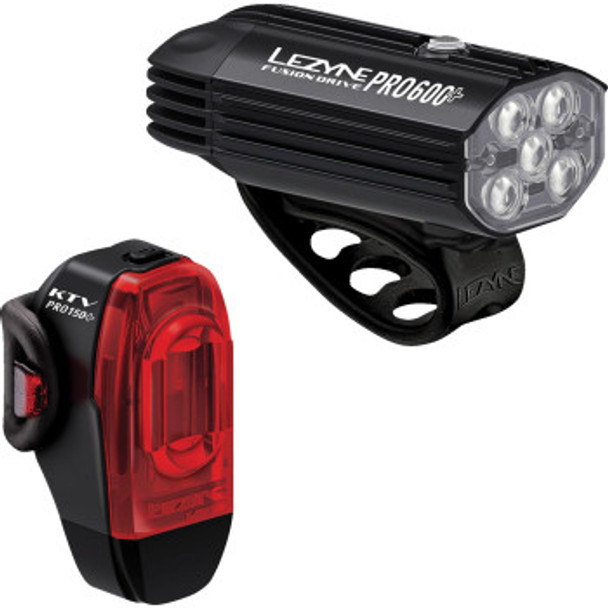 LEZYNE Fusion Drive Pro 600+ / KTV Drive Pro+ Lights - Front & Back - 600 LM / 150 LM