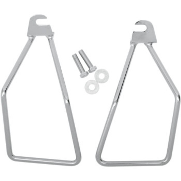 Drag Specialties Saddlebag Support Brackets: 2000-2011 Harley-Davidson Softail Models - Chrome