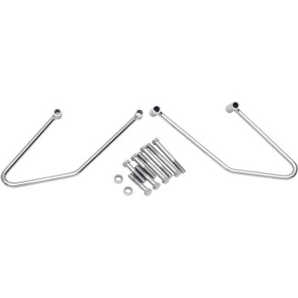 Drag Specialties Saddlebag Support Brackets: 2006-2017 Harley-Davidson FL/FX Models - Chrome