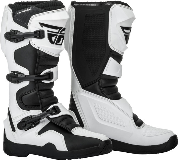 Fly Racing Maverik Boots - White/Black - Size 13 - [Blemish]