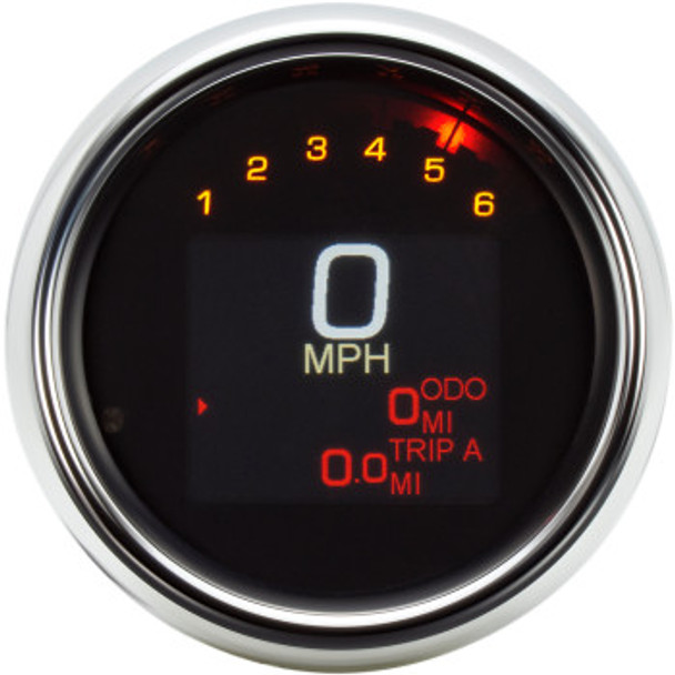 Dakota Digital MLX-3000 Series Gauge Tank Speedometer: 2004-2013 Harley-Davidson XL/FX Models - Chrome Bezel - 3-3/8"