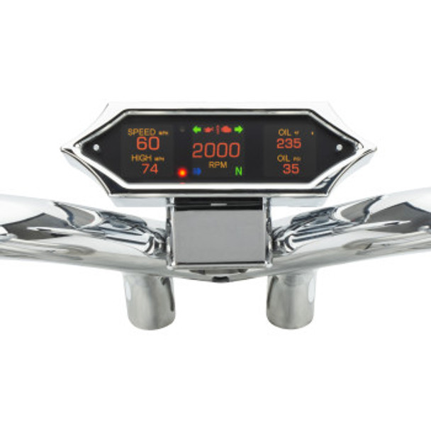 Dakota Digital MLX-9000 Series Gauge Spike Speedometer: 2004-2013 Harley-Davidson FL/FX Models - Chrome