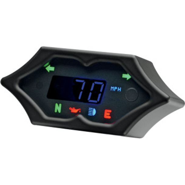 Dakota Digital 5000 Series Handlebar-Mounted Spike Digital Speedometer: Universal Fit - Black - 2" H x 4.5" W