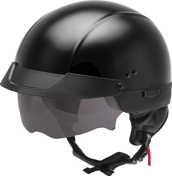 GMAX HH-75 Half Helmet - Solid Colors - Gloss Black - Size Medium - [Blemish]