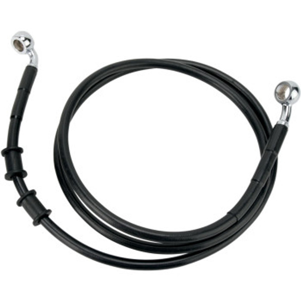 Drag Specialties Brake Line Kit: 2008-2017 Harley-Davidson Street Bob Models - Front (Upper) - Black