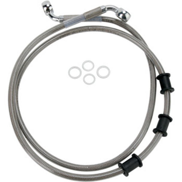 Drag Specialties Extended Length Brake Line Kit: 2008-2014 Harley-Davidson FL Models - Front - Stainless Steel