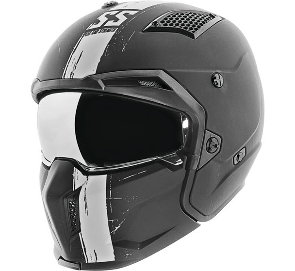 Speed & Strength SS2400 Tough as Nail Helmet - Black&White - Size LG -[Open Box]