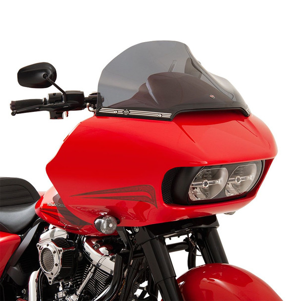 Klock Werks Flare Windshield: 2015+ HD Road Glide Models - Dark Smoke - 14"