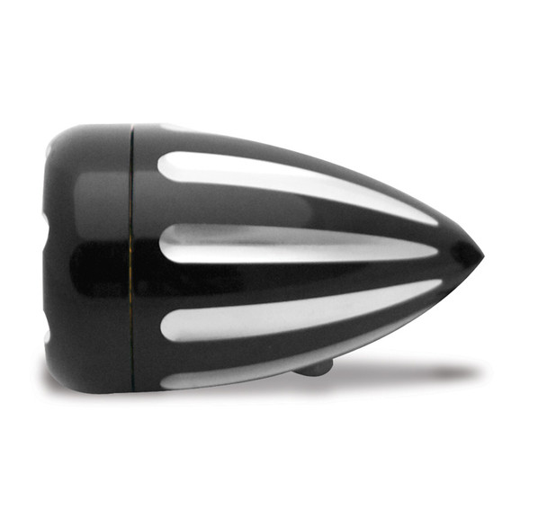 Arlen Ness Deep Cut OEM Style Accessory Light w/ Fire Ring LEDs - All Big Twin Models - Black - Amber Lens, White Trim LED, Dual Filament - 12-765
