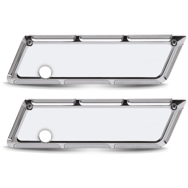 Arlen Ness Beveled Saddlebag Latch Covers - 14-up Harley-Davidson FLT Touring Models - Chrome - 03-535