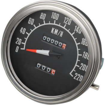 Drag Specialties 2:1 Speedometer: 1947-1984 Harley-Davidson FL Models - Black - 68-84 Style