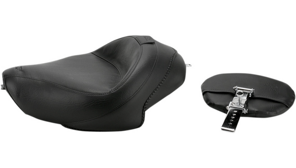 Mustang 04-21 Harley Sportster 4.5 Wide Touring Solo Seat w/Driver Backrest - Black - 79429