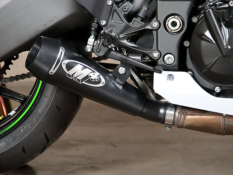 M4 08-10 Kawasaki ZX-10R GP Slip-On Exhaust - Black Canister