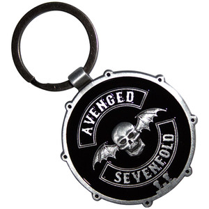 Avenged Sevenfold Keychain: Deathbat Crest Drum (Double Sided)