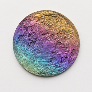 Rainbow Moon Coin - Multicolored Anodized Niobium