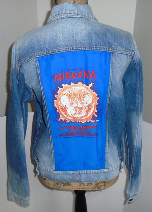 WOLFGANG'S DESIGNS BY DRAGONFLY DENIM JACKET NIRVANA WOMENS MEDIUM