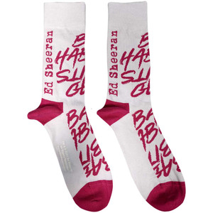 ED SHEERAN UNISEX ANKLE SOCKS: BAD HABITS WHITE