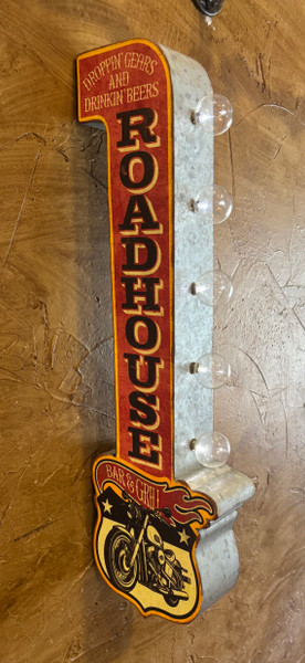 ROADHOUSE BAR AND GRILL Vintage LED Double-Sided Marquee Sign