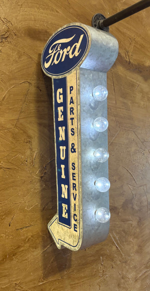 FORD GENUINE PARTS & SERVICE Vintage LED Double-Sided Marquee Sign